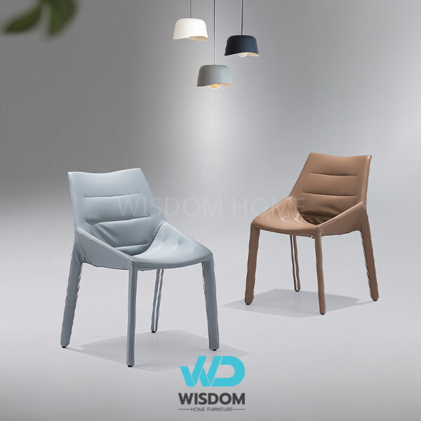 Wisdom เก้าอี้ทานอาหาร เก้าอี้นวม เก้าอี้นั่งทานข้าว Dining Chair โครงพนักพิงหลังหุ้มหนัง