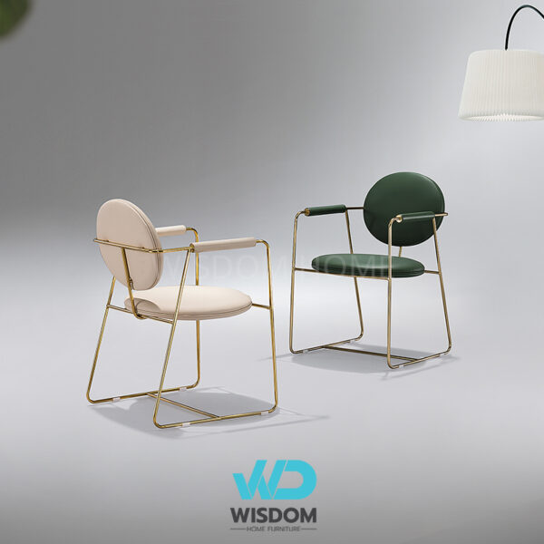 Wisdom เก้าอี้ทานอาหาร เก้าอี้นั่งทานข้าว Dining Chair เก้าอี้สตูล คาเฟ่ โครงขาสแตนเลสสีทอง