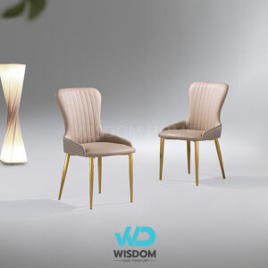 Wisdom เก้าอี้ทานอาหาร เก้าอี้นั่งทานข้าว Dining Chair โครงขาสีทองสแตนเลสเบาะหนัง นั่งสบาย