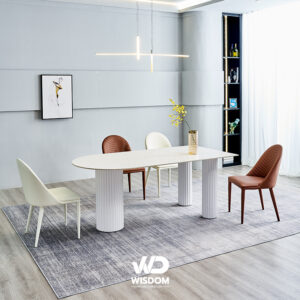 Wisdom โต๊ะอาหารหินอ่อน / Dining Table โต๊ะอาหารหินอ่อน โครงขาไม้สีขาว ดีไซน์มินิมอล wisdom