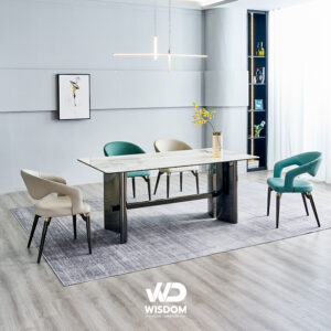 Wisdom โต๊ะอาหารหินอ่อน / Dining Table โต๊ะอาหารหินอ่อน โครงขาStainless อบสี ดีไซน์มินิมอล wisdom