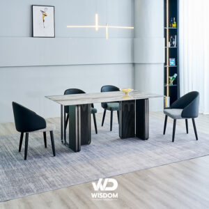 Wisdom โต๊ะอาหารหินอ่อน / Dining Table โต๊ะอาหารหินอ่อน โครงขาเหล็กอบสีด้าน ดีไซน์มินิมอล wisdom