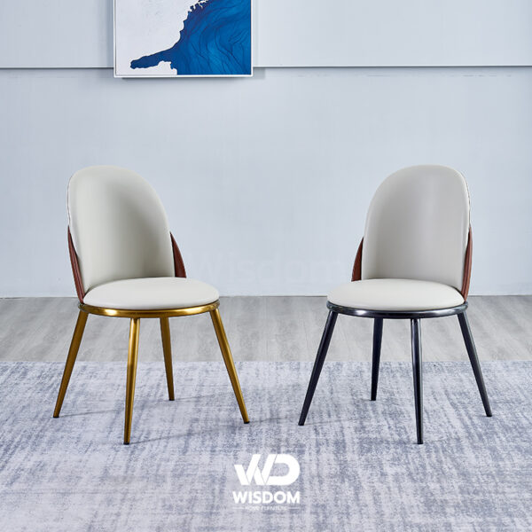 Wisdom เก้าอี้ทานอาหาร เก้าอี้นั่งทานข้าว Dining Chair โครงขาเหล็กทำสี Wisdom เก้าอี้ทานอาหาร เก้าอี้นั่งทานข้าว Dining Chair โครงขาสแตนเลสทอง ดำ