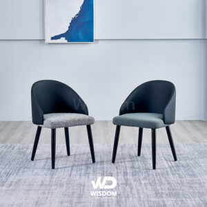 Wisdom เก้าอี้ทานอาหาร เก้าอี้นั่งทานข้าว Dining Chair โครงขาโลหะเบาะหุ้มหนัง