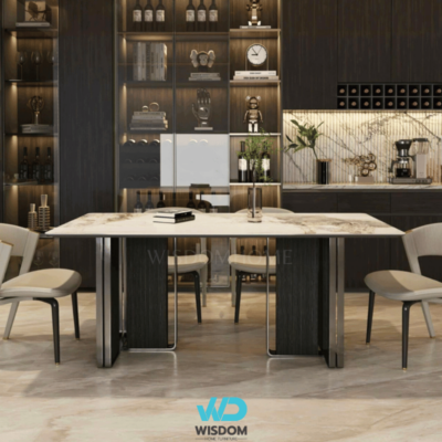 Must Have!! โต๊ะอาหารหินอ่อน Dining Table โครงขาสแตนเลส รุ่น Grillen