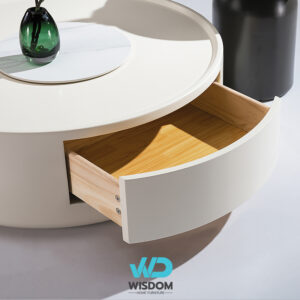 โต๊ะกลาง โต๊ะรับแขก โต๊ะกลางโซฟา โต๊ะกลางหินอ่อน รุ่นWisdom-coffeetable-044 - Topวัสดุหินไม้ทำสีเงาวาว - โครงขาไม้ทำสีขาวเงา