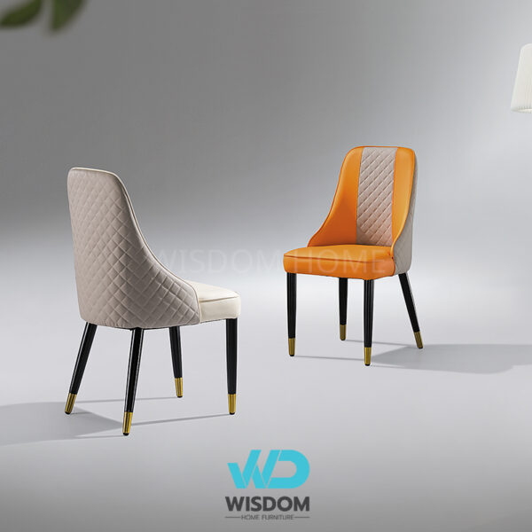 Wisdom Home เก้าอี้ทานอาหาร เก้าอี้นั่งทานข้าว Dining Chair เบาะหนังหนานุ่ม ลายDiamond cut นั่งสบาย