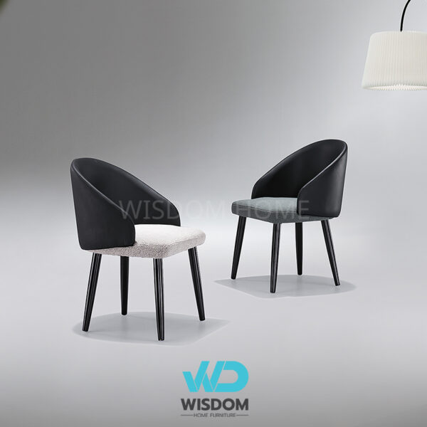 Wisdom Home เก้าอี้ทานอาหาร เก้าอี้นั่งทานข้าว Dining Chair โครงขาเหล็ก อาร์มแชร์ หรู เลือกสีหนังได้