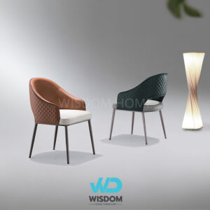 Wisdom Home เก้าอี้ทานอาหาร เก้าอี้นั่งทานข้าว Dining Chair โครงขาเหล็ก อาร์มแชร์ ดีไซน์พรี่เมี่ยม นั่งสบาย