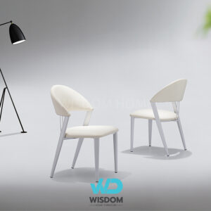 Wisdom Home เก้าอี้ทานอาหาร เก้าอี้นั่งทานข้าว Dining Chair โครงขาขาวล้วน เบาะนุ่มนั่งสบาย