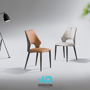 Wisdom เก้าอี้ทานอาหาร เก้าอี้นั่งทานข้าว Dining Chair โครงขาเหล็กดำ พนักพิงโฉบเฉี่ยว