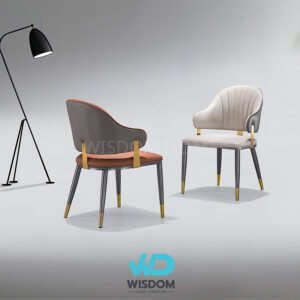 Wisdom เก้าอี้ทานอาหาร เก้าอี้นั่งทานข้าว Dining Chair โครงขาไม้ สแตนเลสทอง พนักพิงระดับเอว