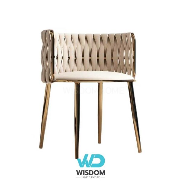 Wisdom Home เก้าอี้ทานอาหาร เก้าอี้นั่งทานข้าว Dining Chair เบาะหนังหนานุ่ม นั่งสบาย โครงขาเหล็กไม้