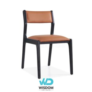 Wisdom Home เก้าอี้ทานอาหาร เก้าอี้นั่งทานข้าว Dining Chair เบาะหนังหนานุ่ม นั่งสบาย ขาไม้ดำ