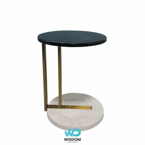 Wisdomhome Side table โต๊ะข้างท็อปหิน โครงขาหินอ่อน สแตนเลส พรี่เมี่ยม ราคาพิเศษ