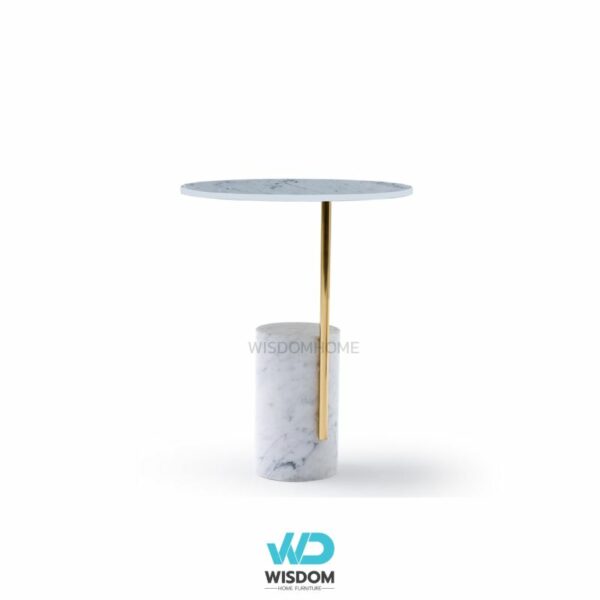 Wisdomhome Side table โต๊ะข้างท็อปหิน เสาสแตนเลส พรี่เมี่ยม ราคาพิเศษ