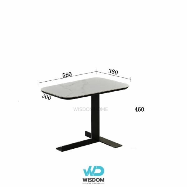 Wisdomhome Side table โต๊ะข้างท็อปหิน ขาสแตนเลสทรงT พรี่เมี่ยม ราคาพิเศษ