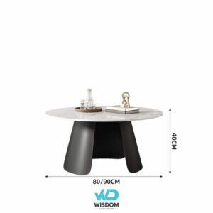 Wisdomhome Side table โต๊ะข้างท็อปหิน ขาสแตนเลสทรงU เงาพรี่เมี่ยม ราคาพิเศษ